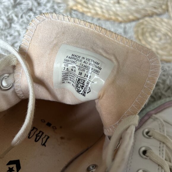 Chuck Taylor All Star Lift Oxford in White Glitter Pastel - Picture 3 of 3